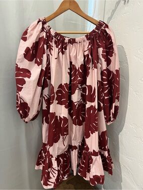 La Double J pink/burgundy floral dress